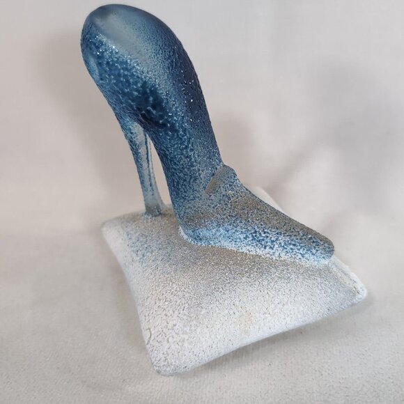 Signed Kosta Boda Blue Catwalk High Heel Shoe Glass Kjell Engman 7090627 Figure - Picture 2 of 10
